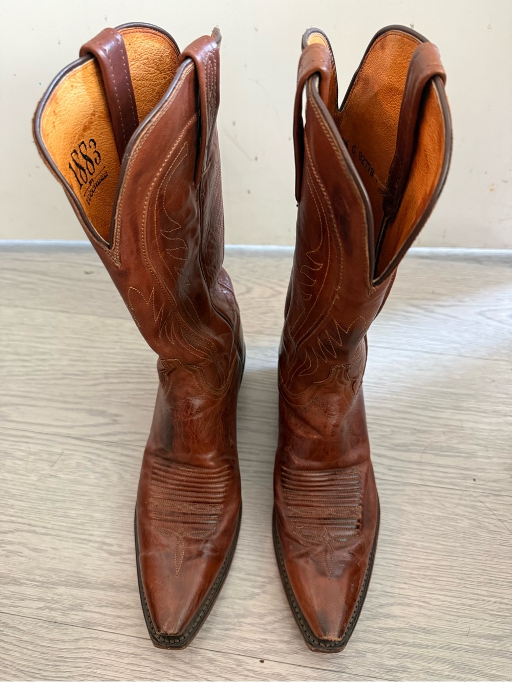 Lucchese Women's 7.5 C Brown Leather Western Cowgirl Boots N4604